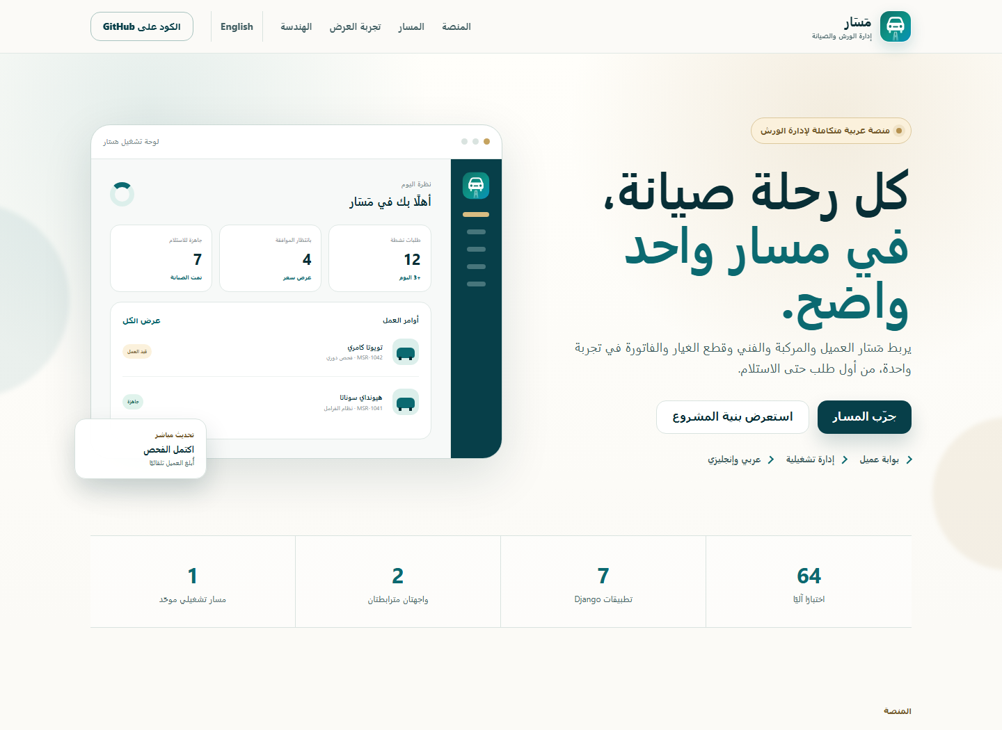 Masar workshop-management showcase