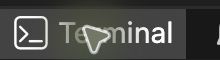 Terminal button on the right side of the VS Code status bar