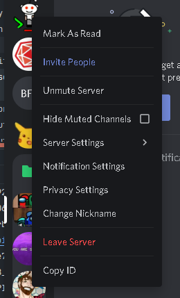 Discord Context Menu