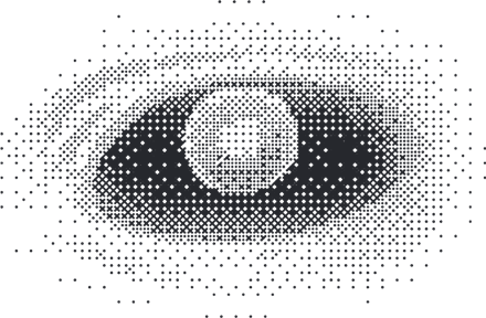 Talkdedsec logo — an eye drawn in halftone dots