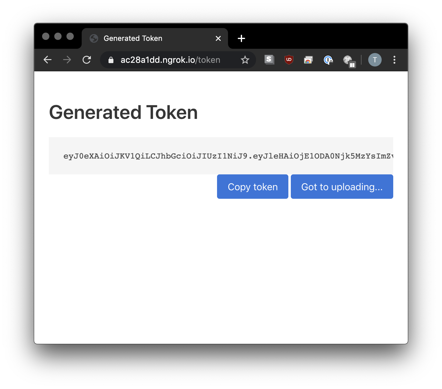 Generated token.