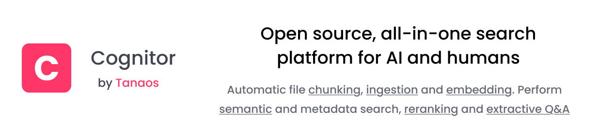 Cognitor | All-in-one semantic search engine for AI and humans.
