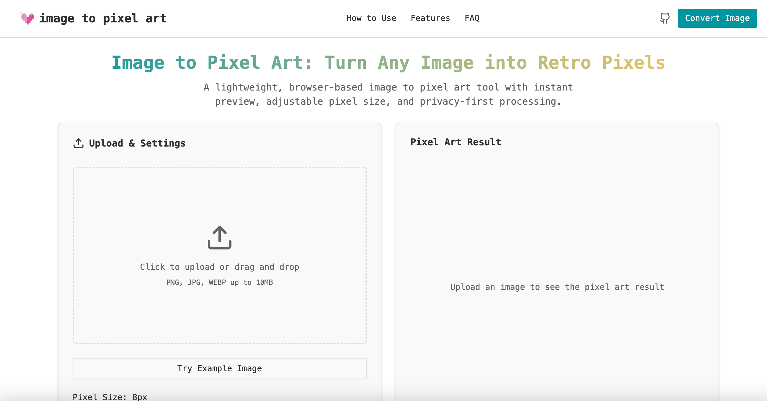 GitHub - tanchaowen84/image-to-pixel-art: Image to Pixel Art Converter ...