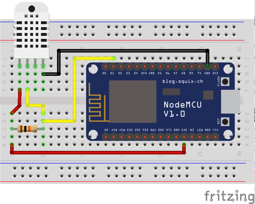 NodeMCU with connections