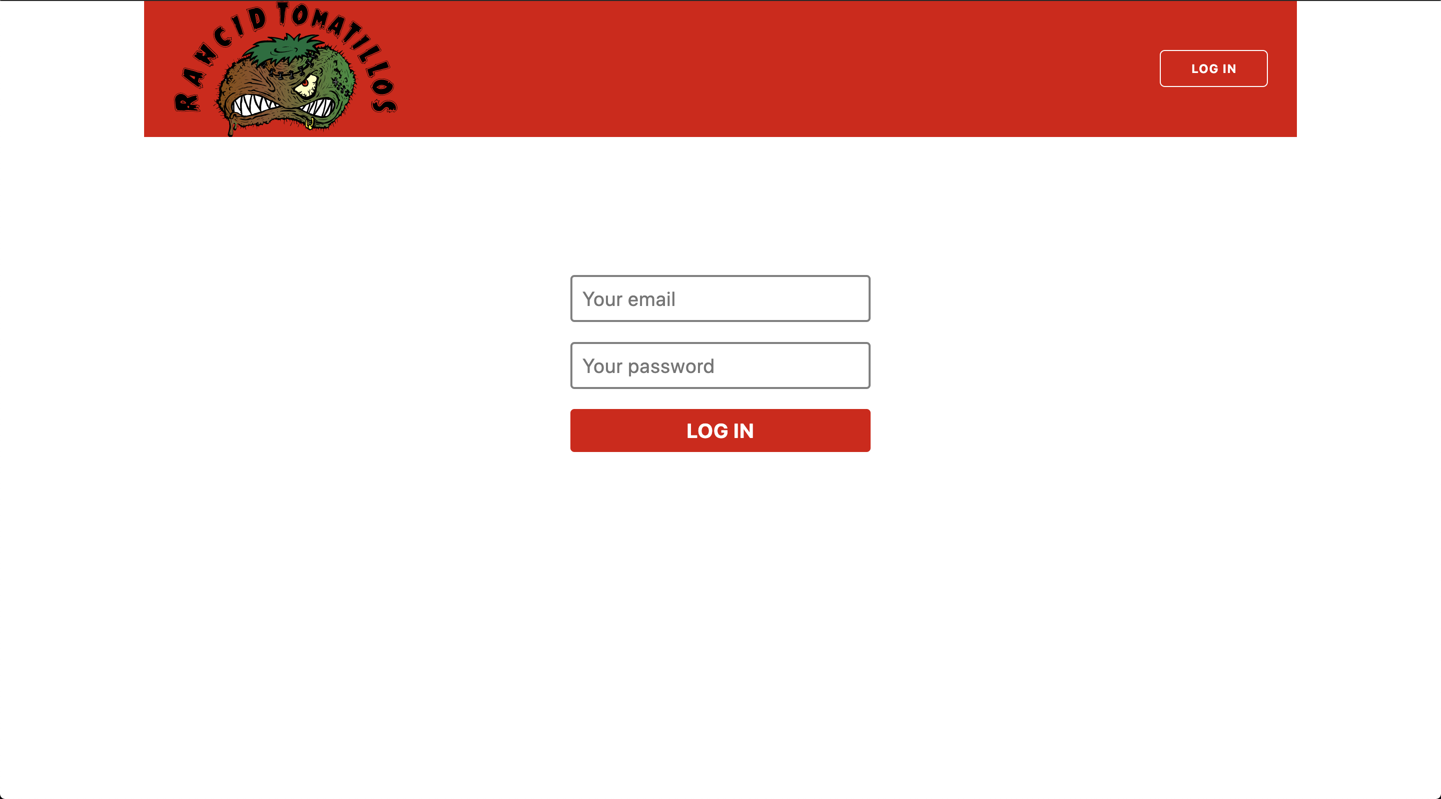 Login page