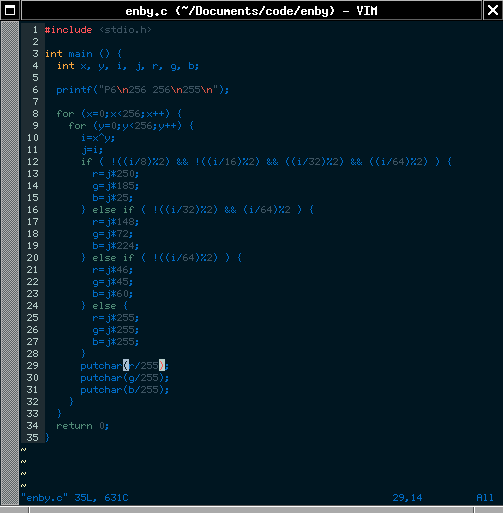 Vim with C code