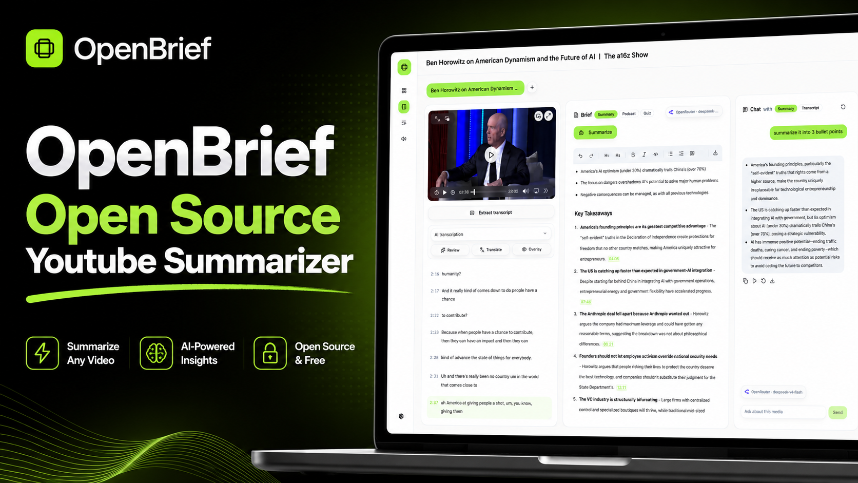 OpenBrief — Open Source YouTube Summarizer