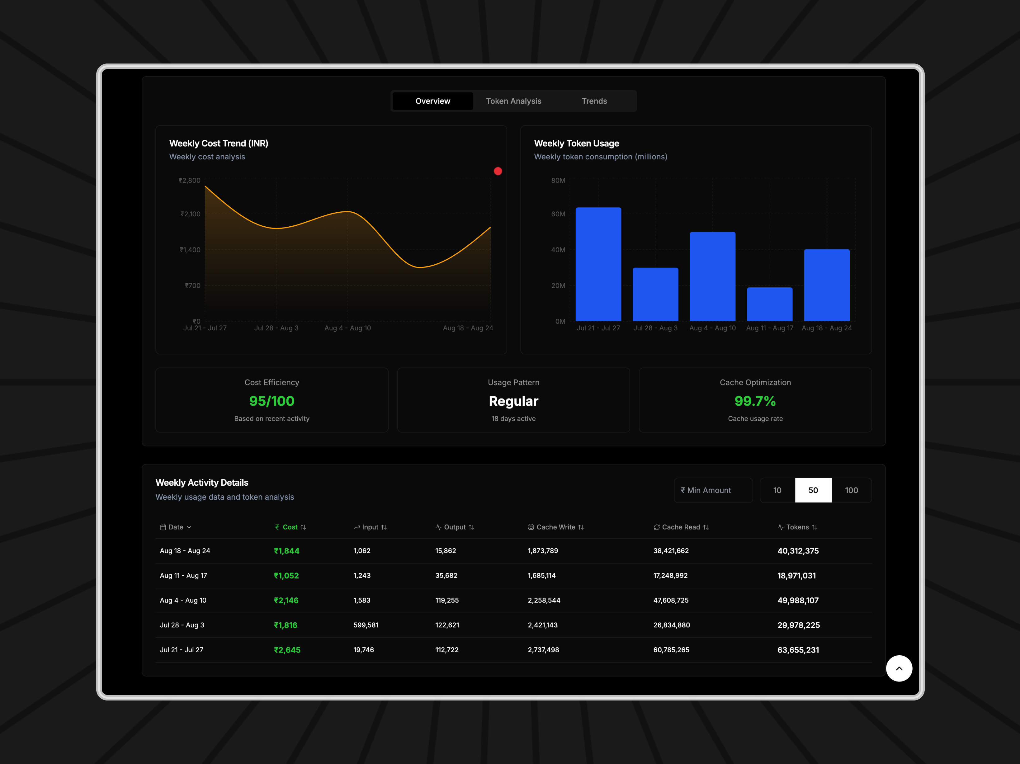 Dark Theme - Analytics View