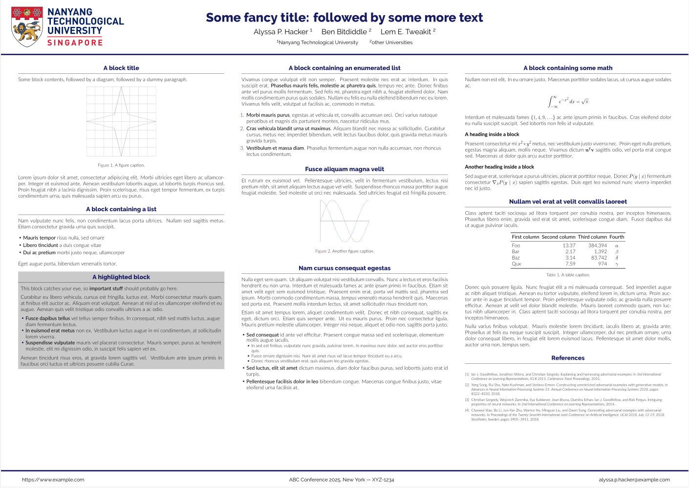 GitHub tao bai/ntu poster latex template: unofficial NTU academic