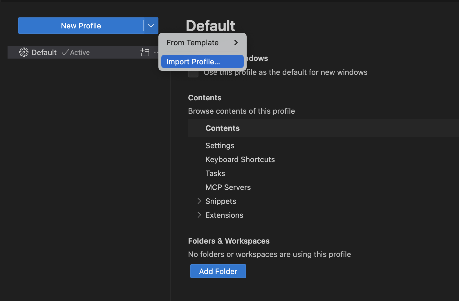 Step 2: Import Profile