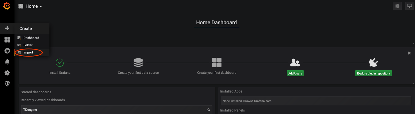 import dashboard and config