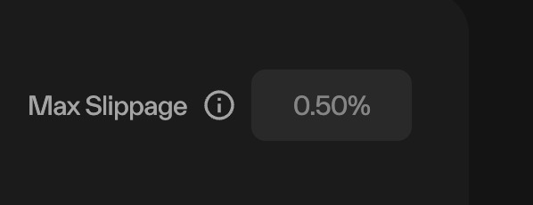 Taostats per-stake slider row with a Max Slippage tolerance field and info icon controlling the amount of TAO staked