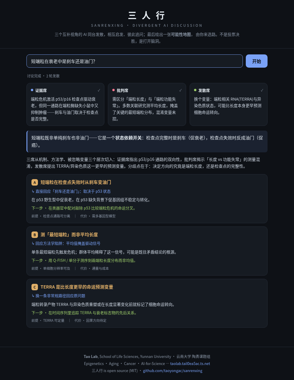 三人行 possibility map