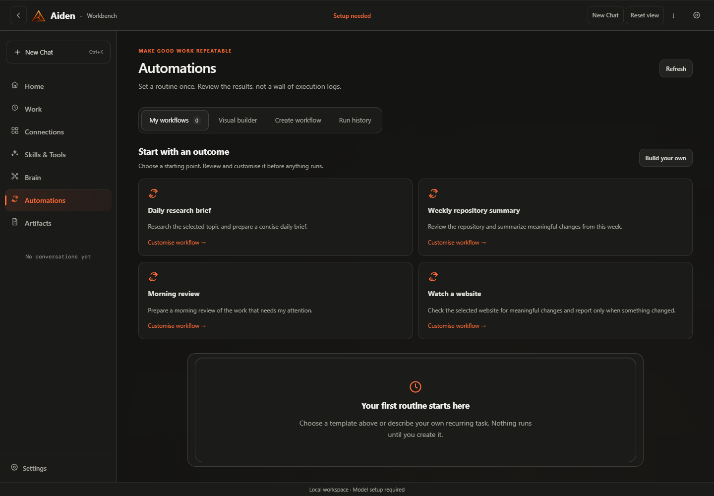 Aiden Automations view