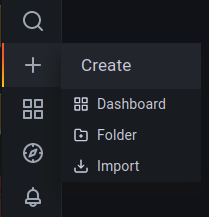 Grafana import menu