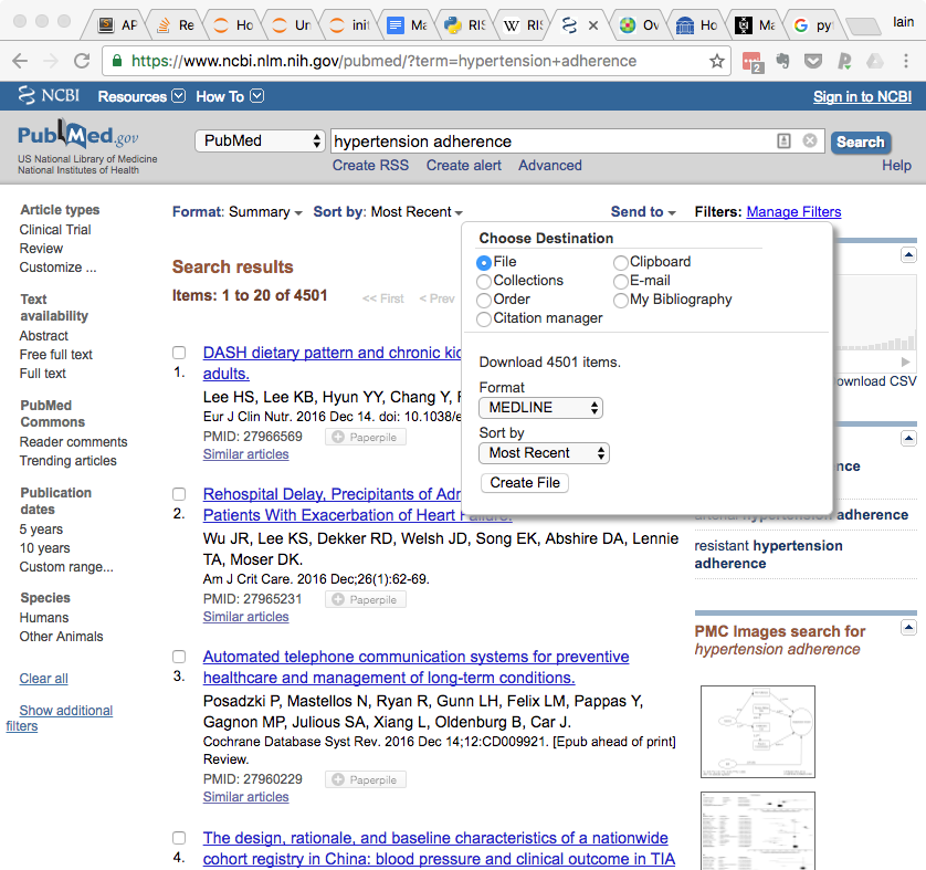 How to export from PubMed