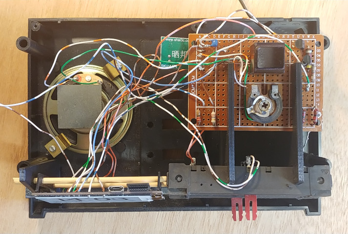 Top view of the inside of the device