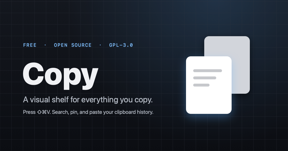 Copy: a visual shelf for everything you copy