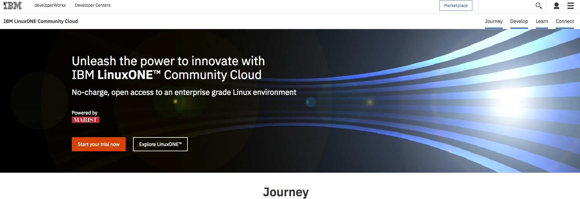 LinuxONE Community Cloud Page