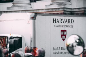 white harvard campus services truck