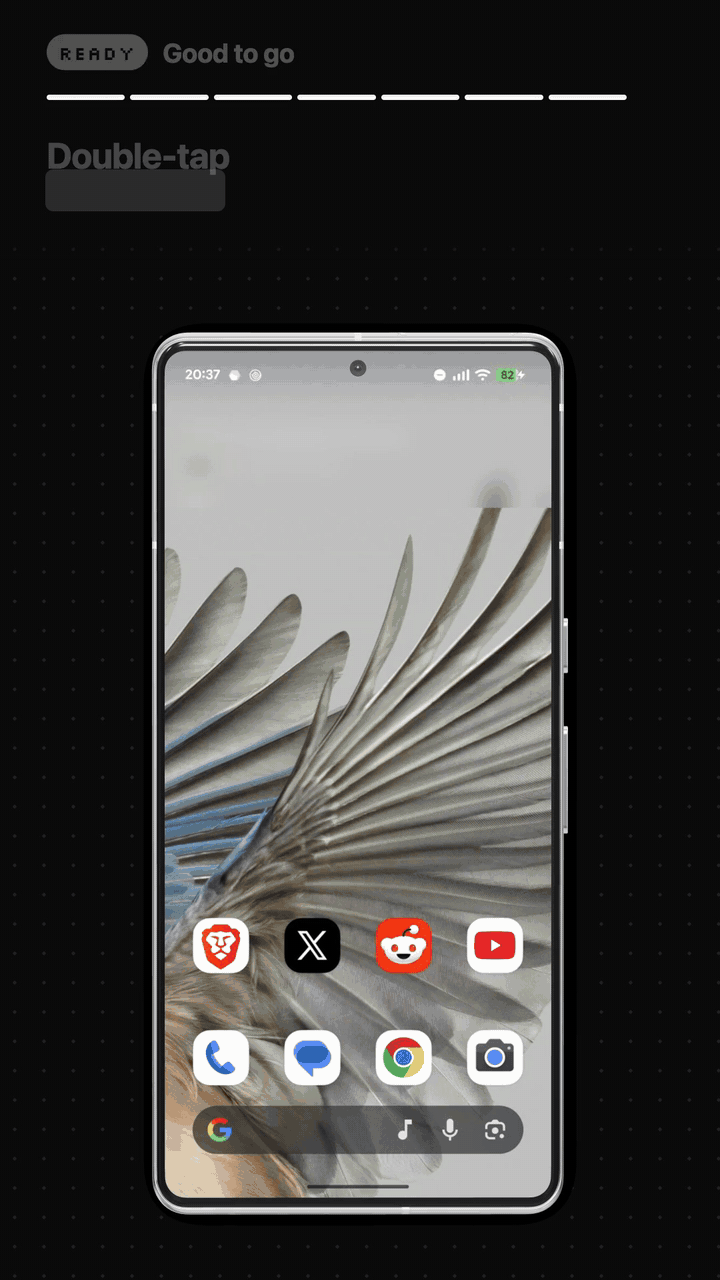 Double-tap the home screen and the screen turns off. Double-tap the back of the phone and brightness and volume sliders grow out of the camera.