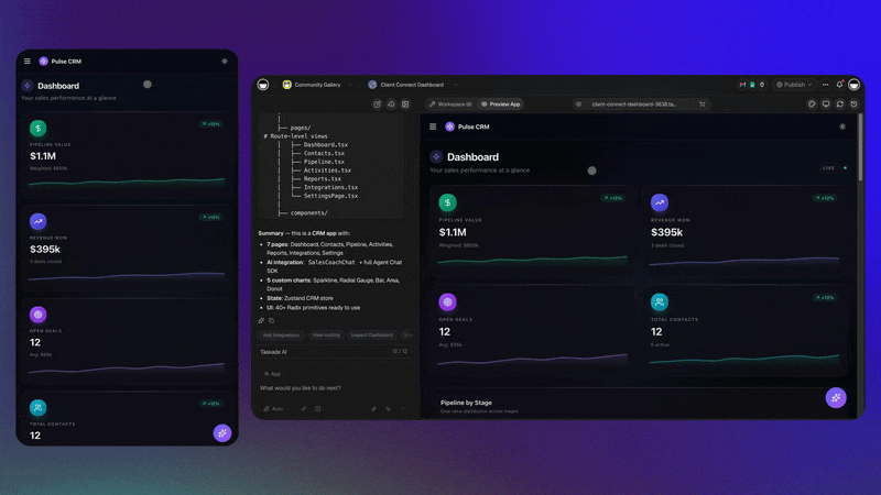 CRM for sales teams built with Taskade Genesis