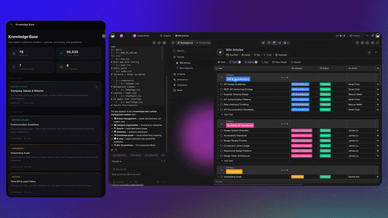 Company knowledge base built with Taskade Genesis
