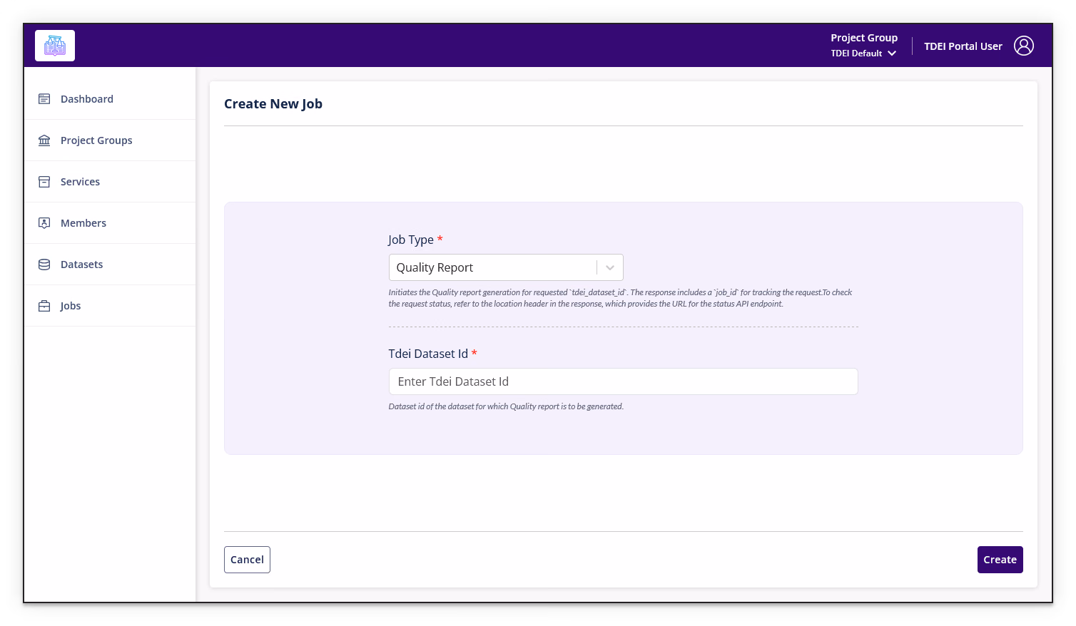 Quality Report form