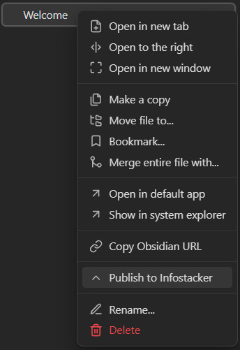 Menu interface: