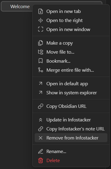 Menu interface: