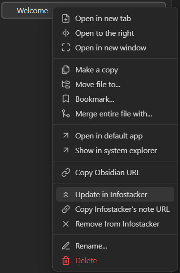 Menu interface: