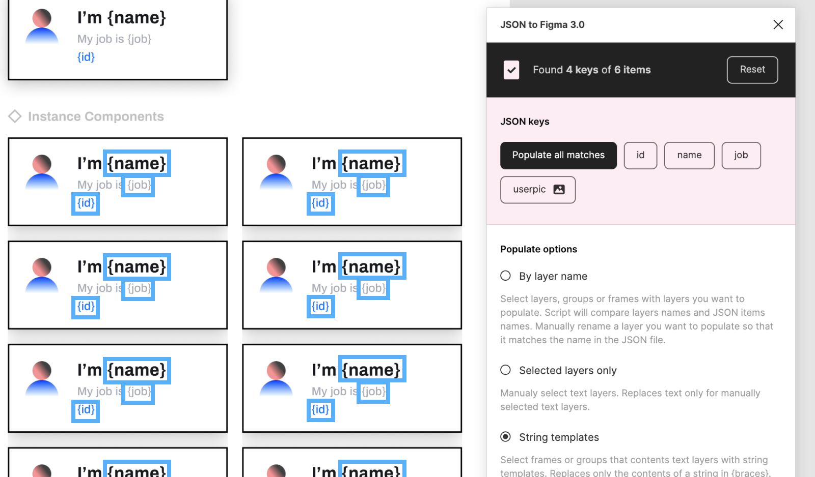 String templates preview