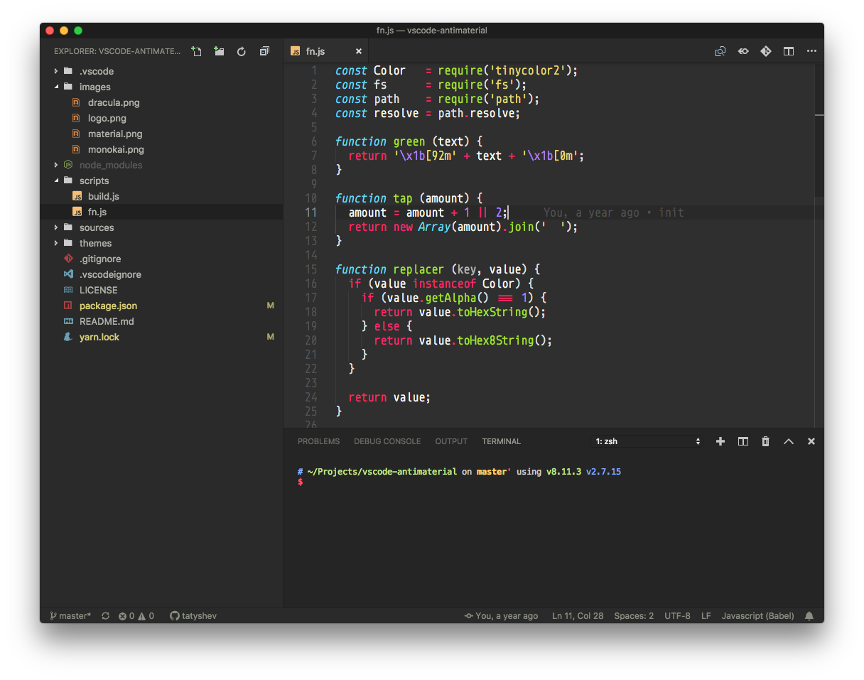 Vscode themes. Темы для Visual Studio code. Monokai. Monokai Dark. Monokai material.