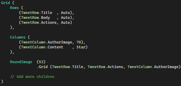 Markup Enums For Grid Rows Columns Usage