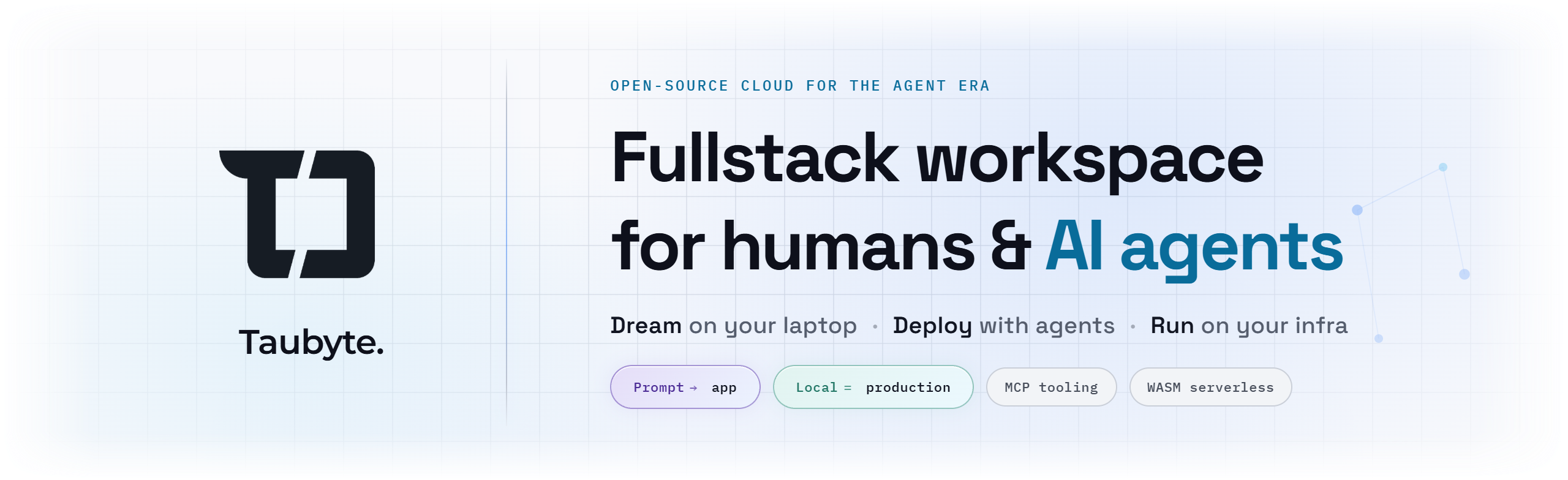 Taubyte — fullstack workspace for humans and AI agents