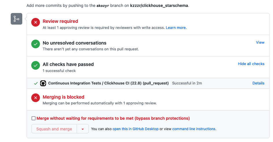 Github Actions check passed