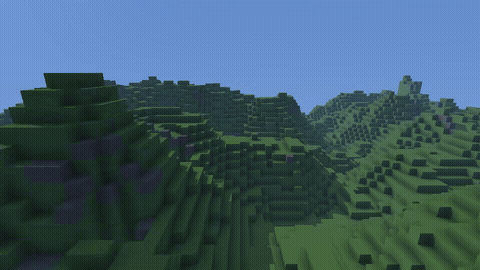 flying over an endless voxel world
