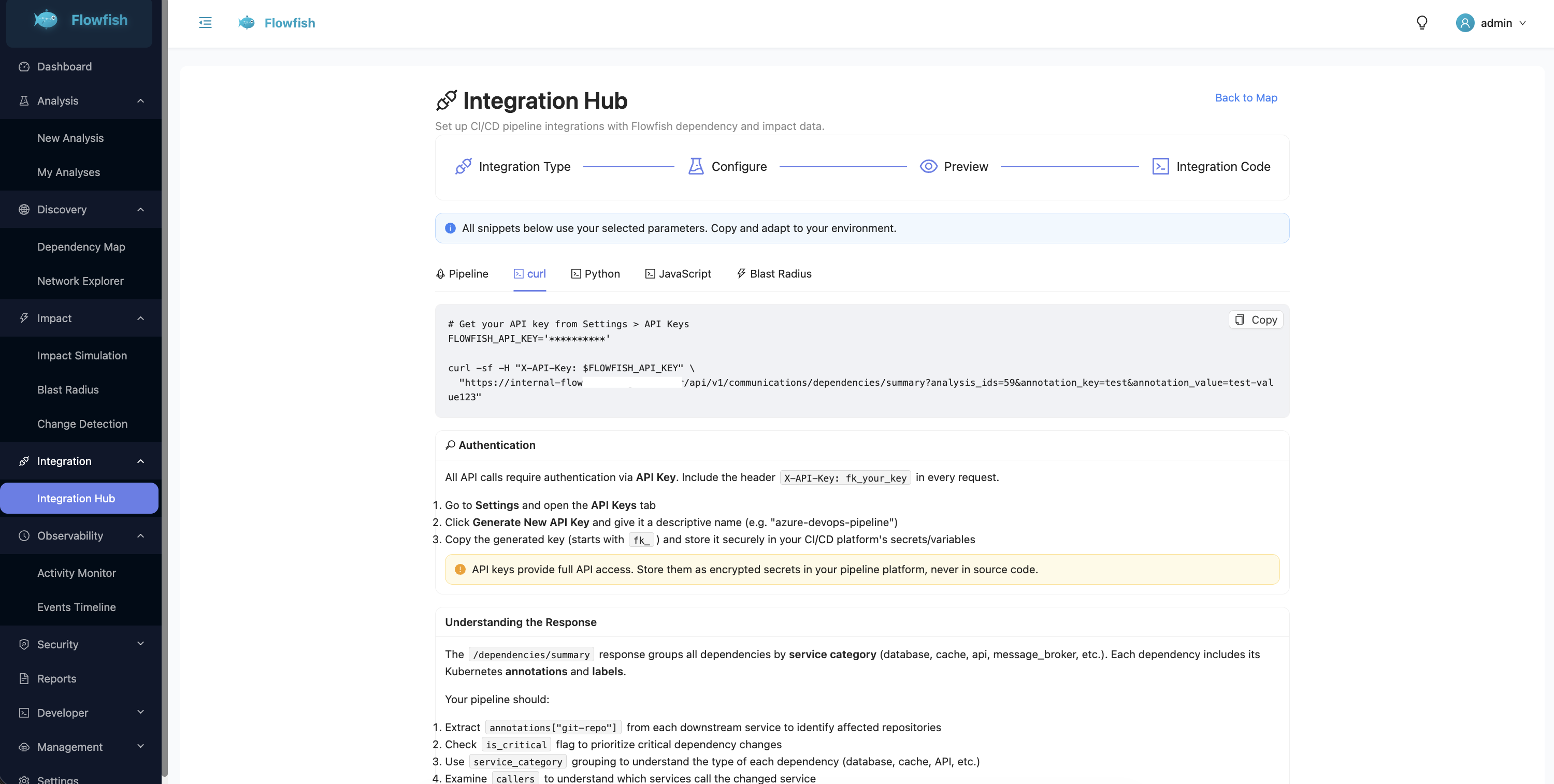 Integration Hub - Code (cURL)