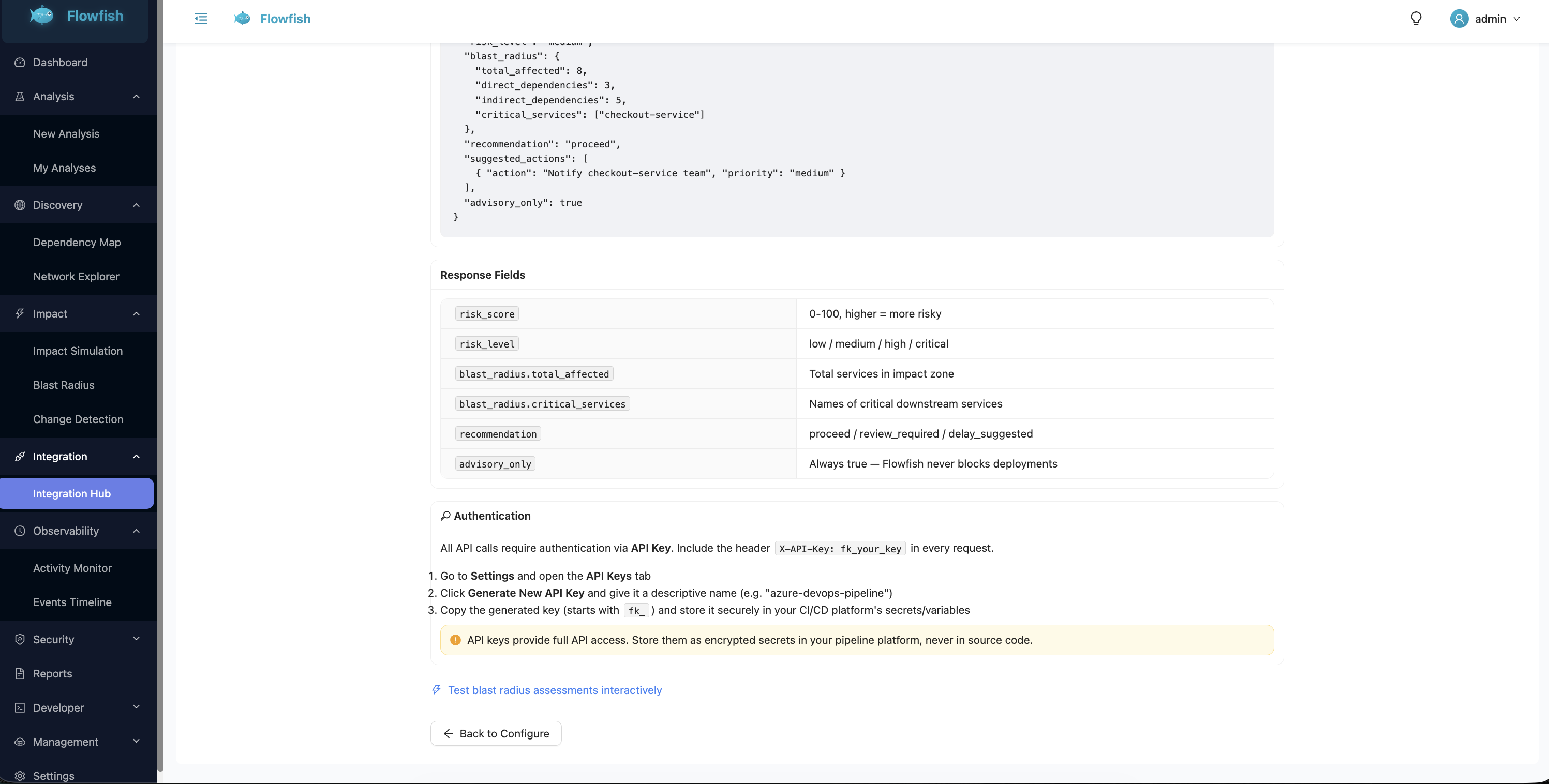 Integration Hub - Blast Radius Response