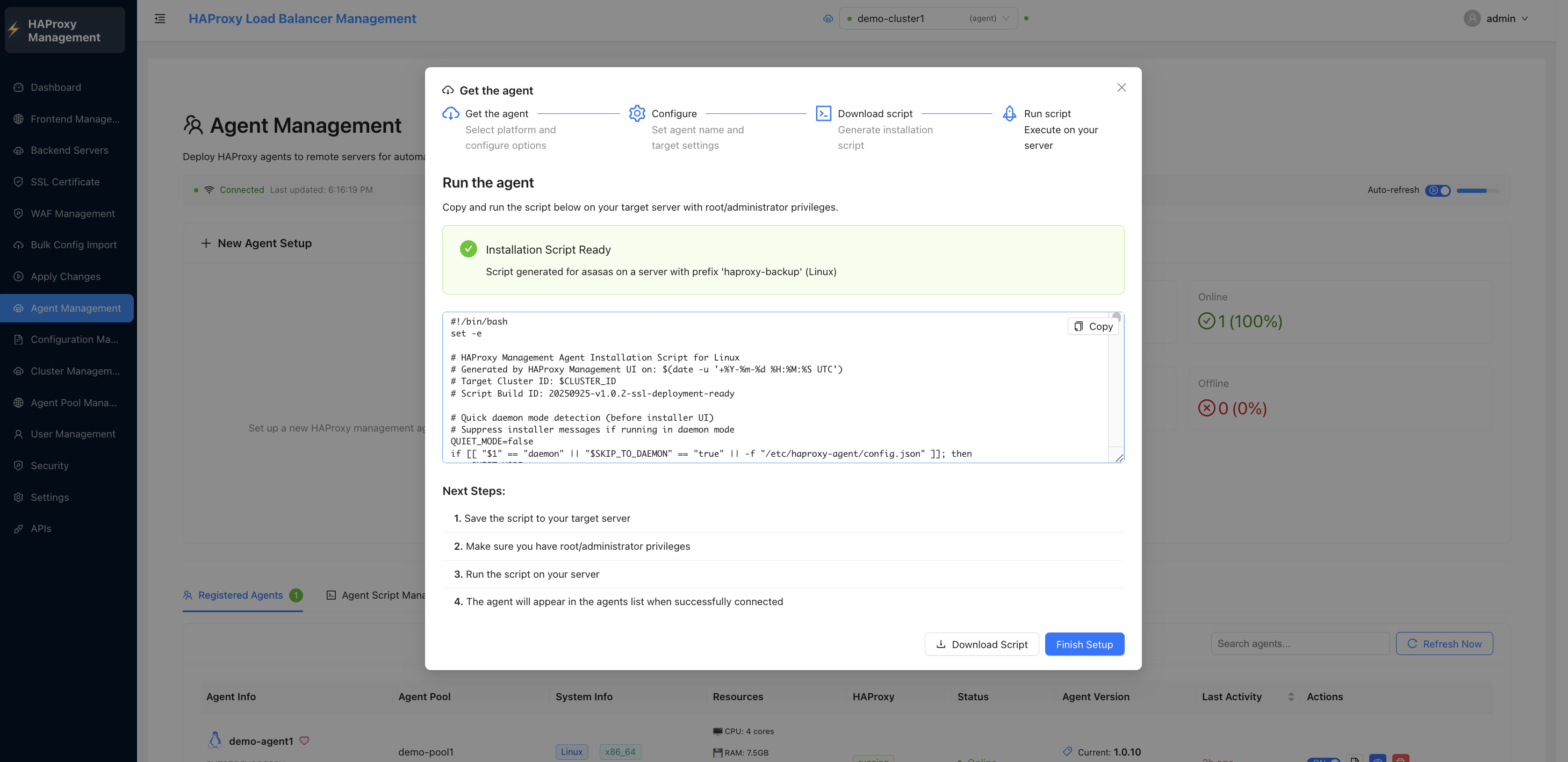 Agent Management - Script Generation