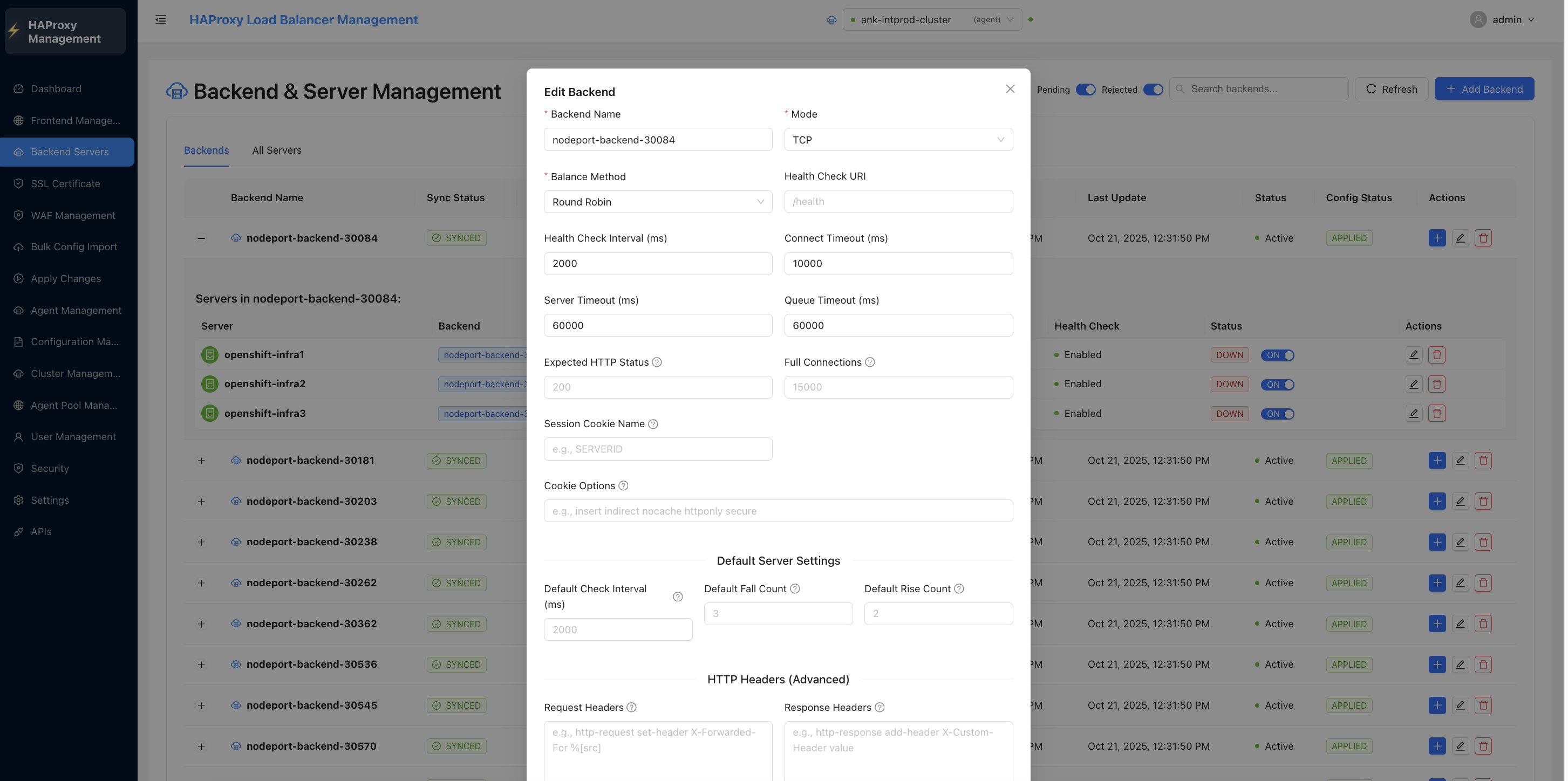 Backend Management - Backends & Servers