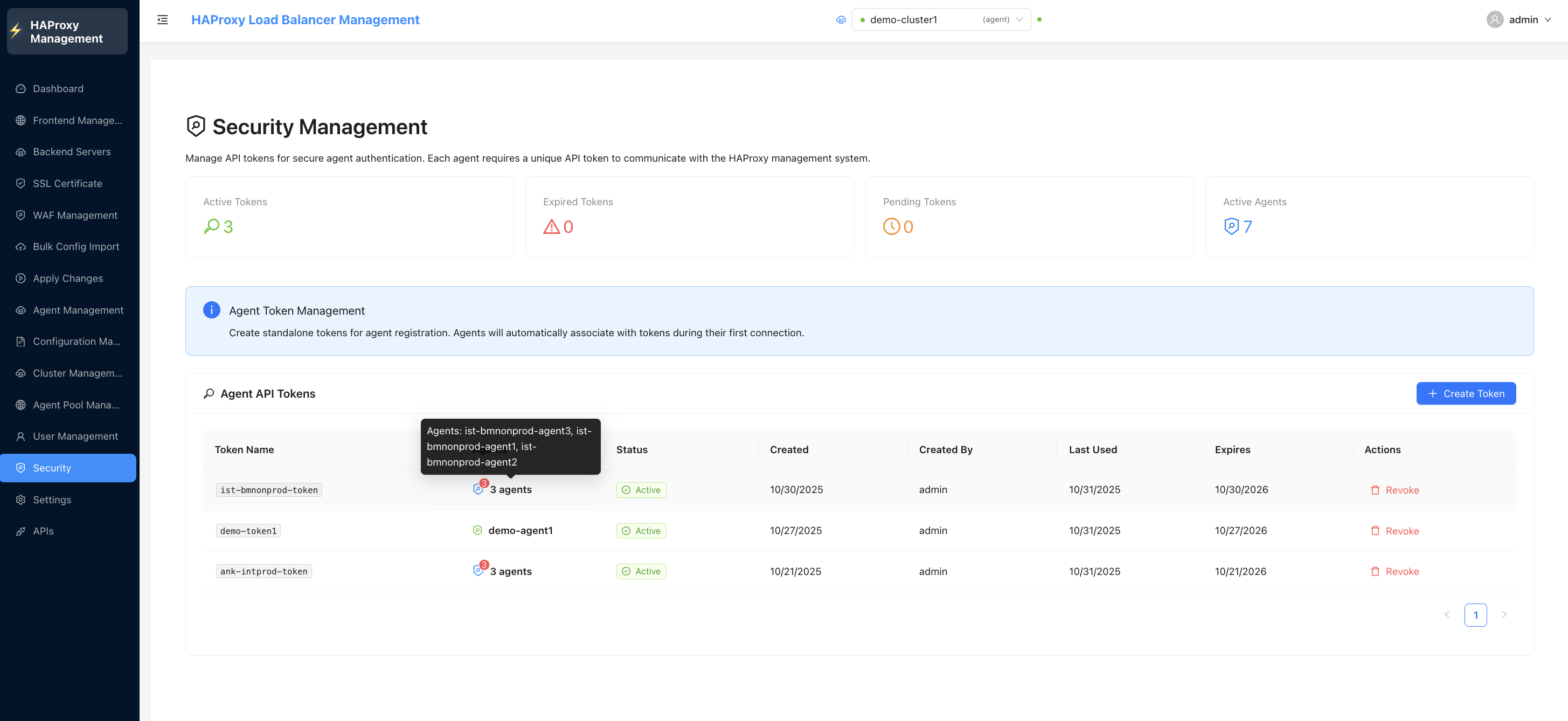 Security Management - API Tokens