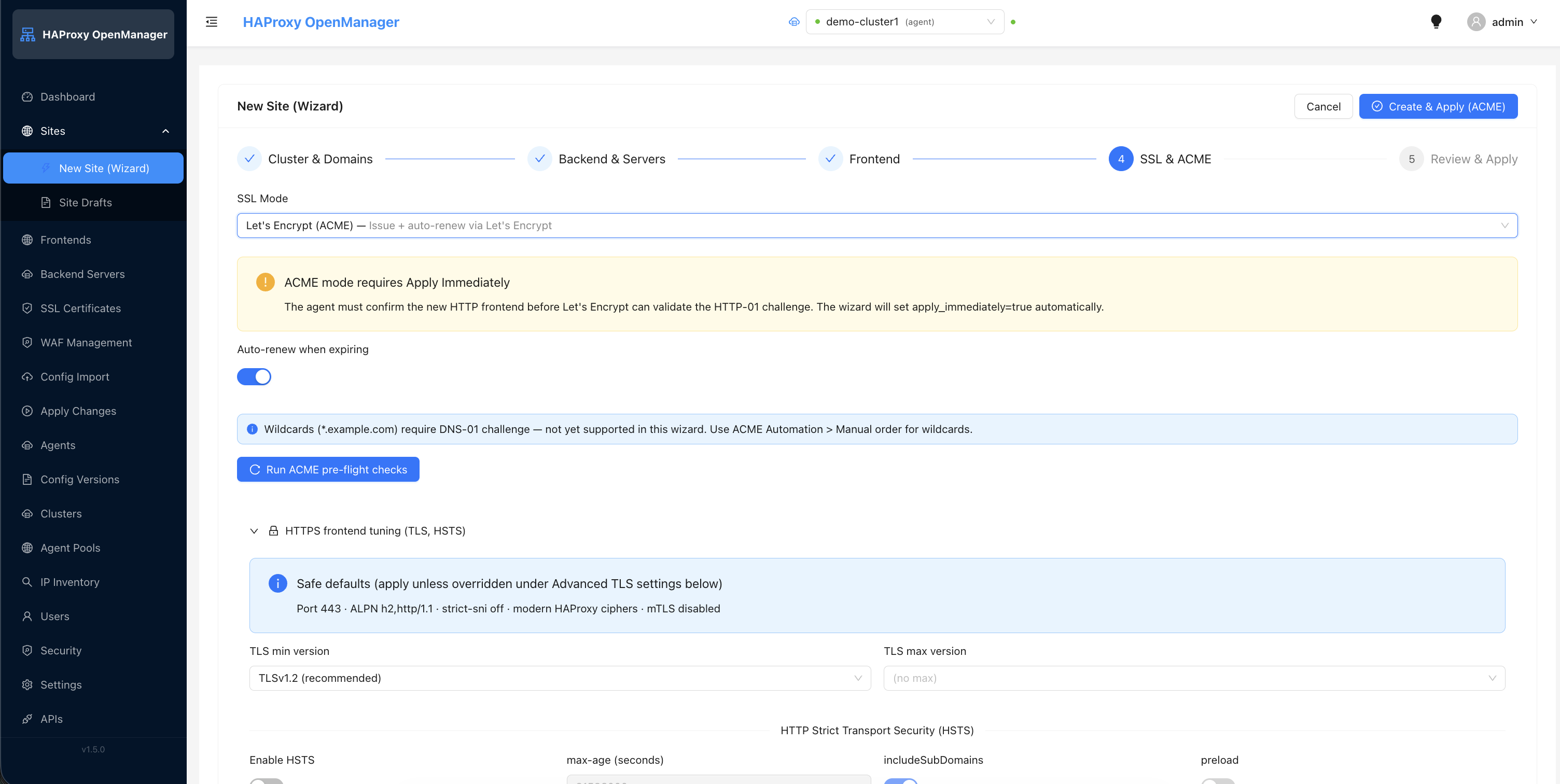 New Site Wizard