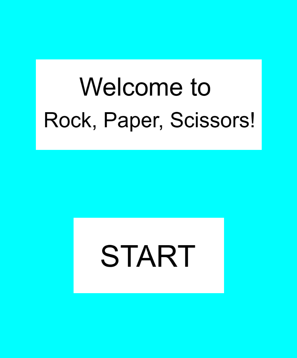 Rock, Paper, Scissors game start page
