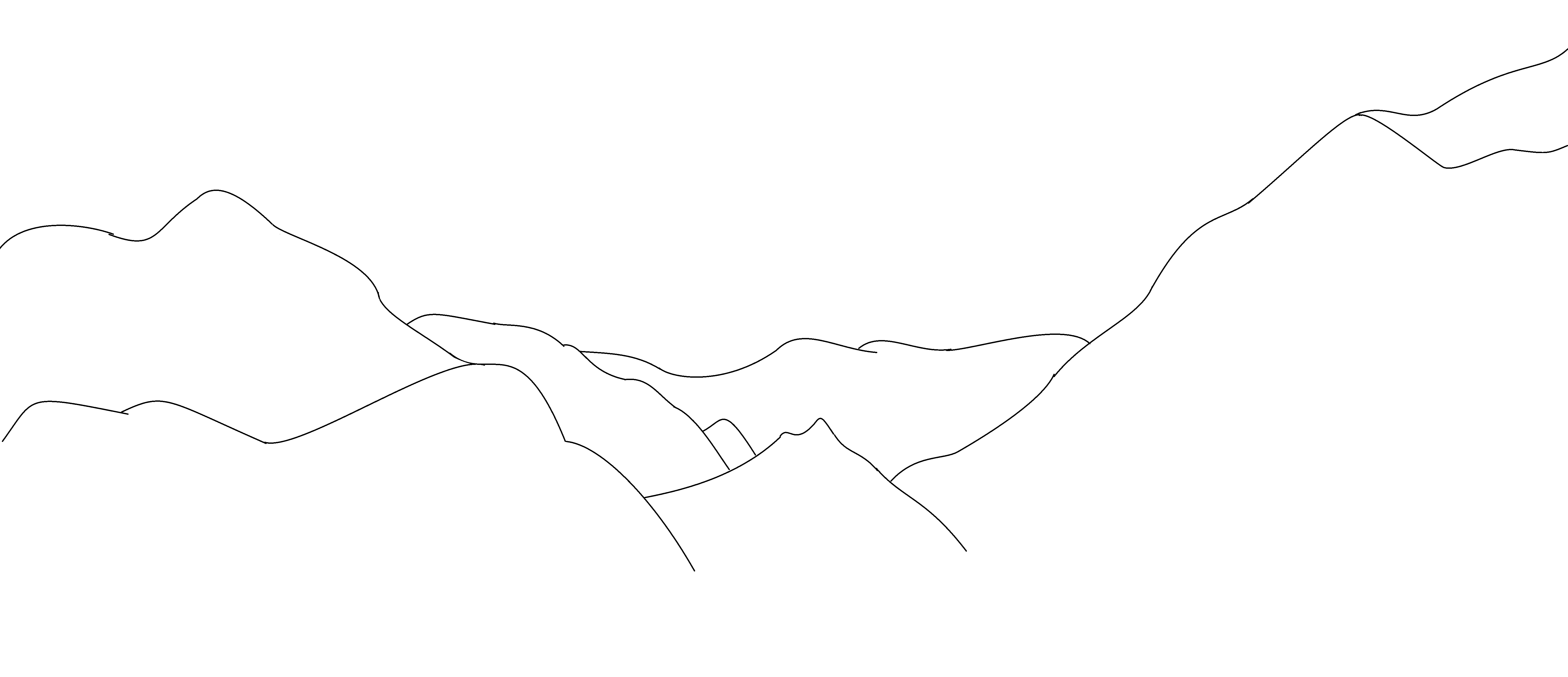 a simple digital illustration of the fells behind Derwent water