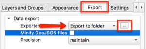 Image is a screenshot highlighting the three dots to choose where the export goes