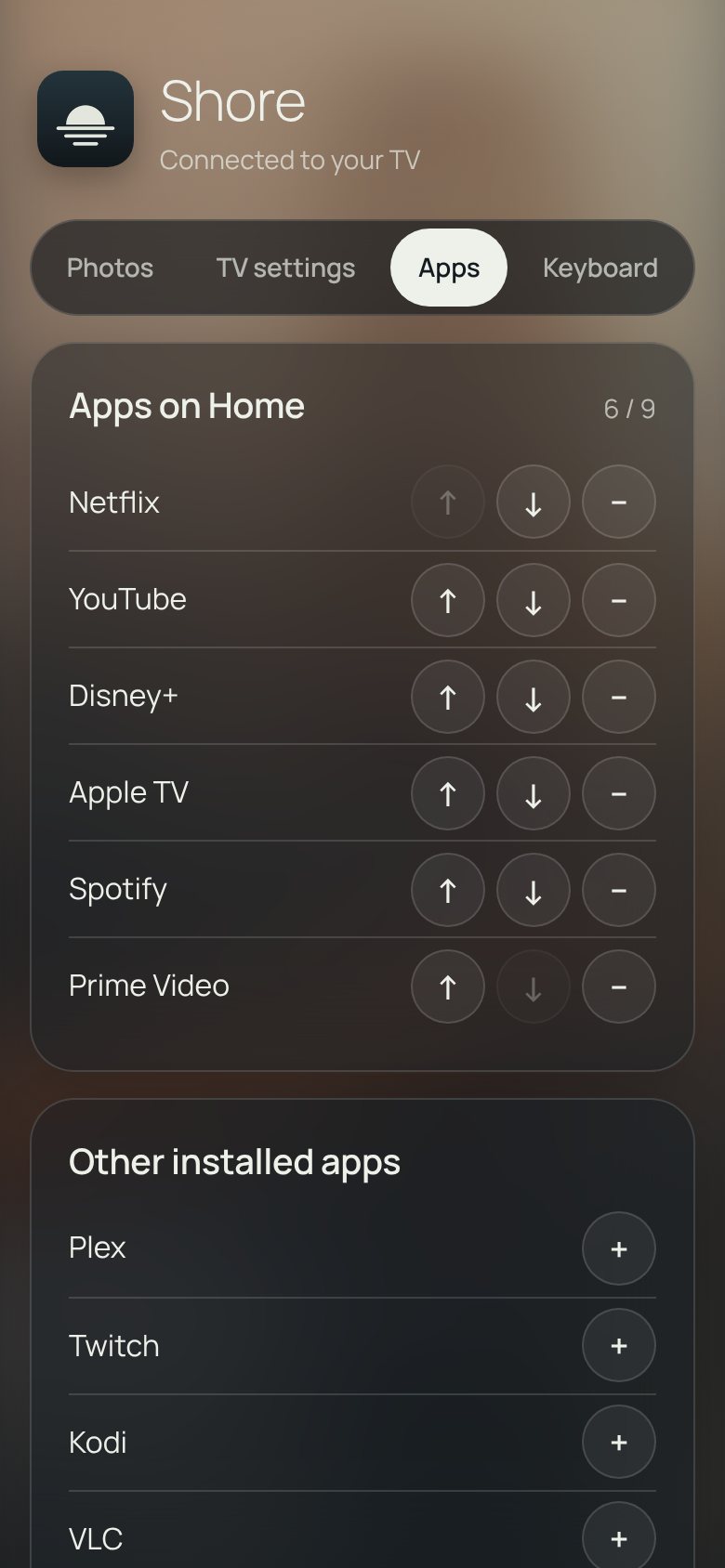 Apps tab