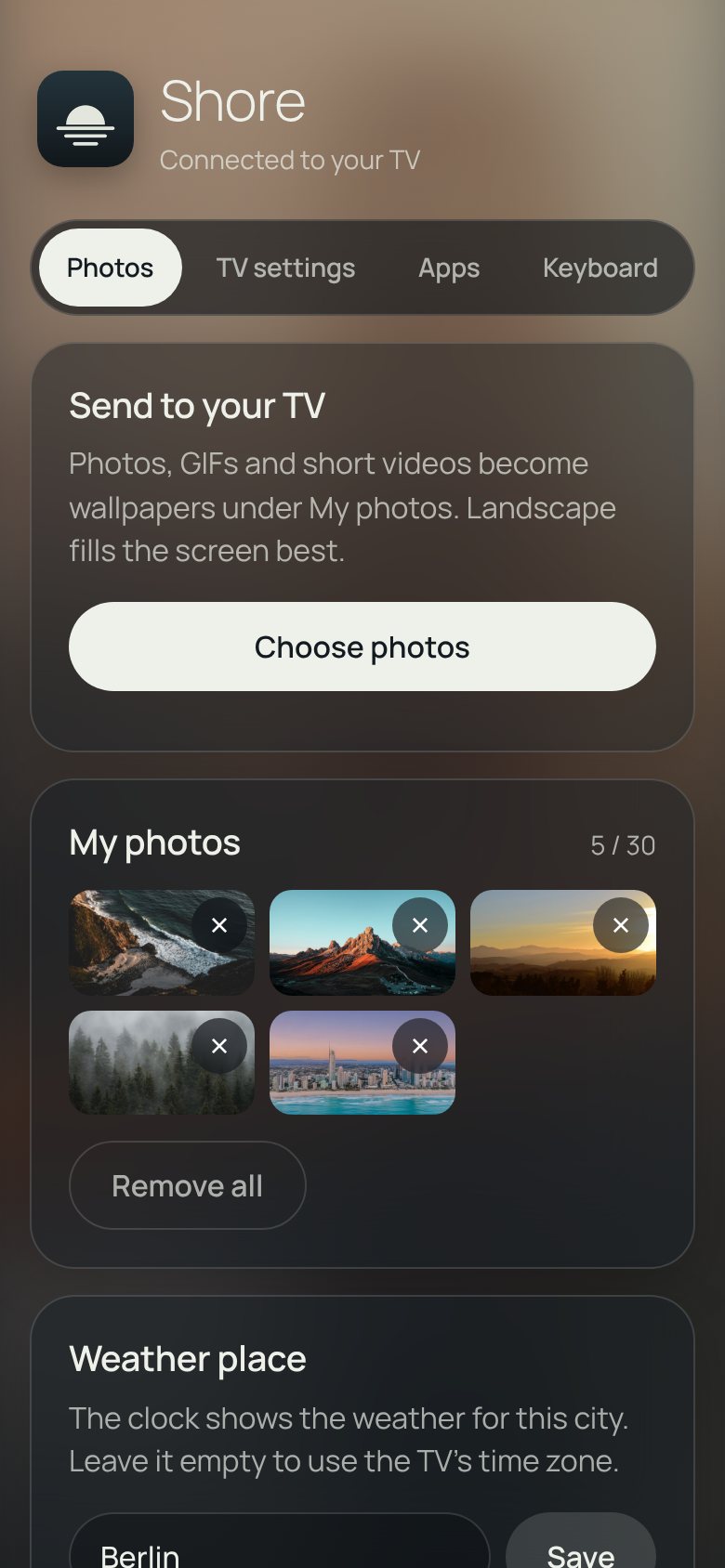 Photos tab