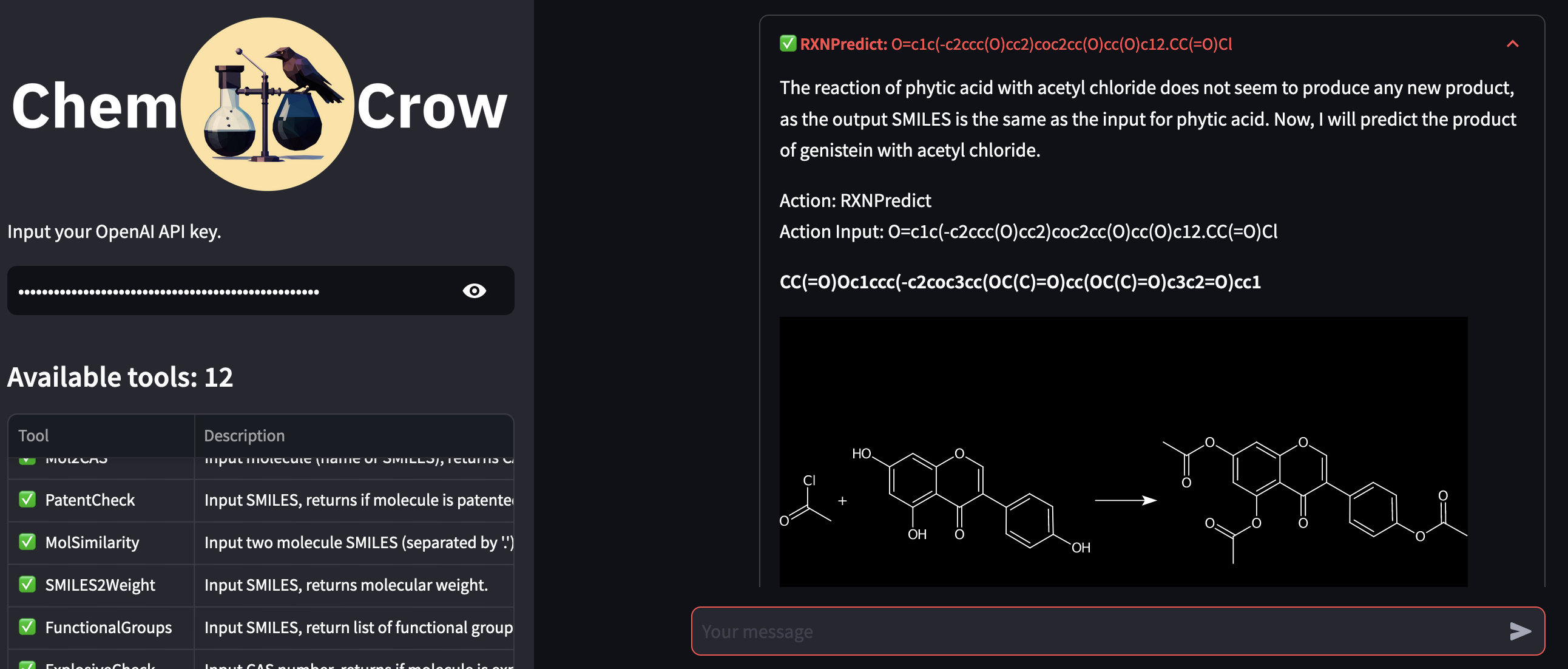 ChemCrow Demo