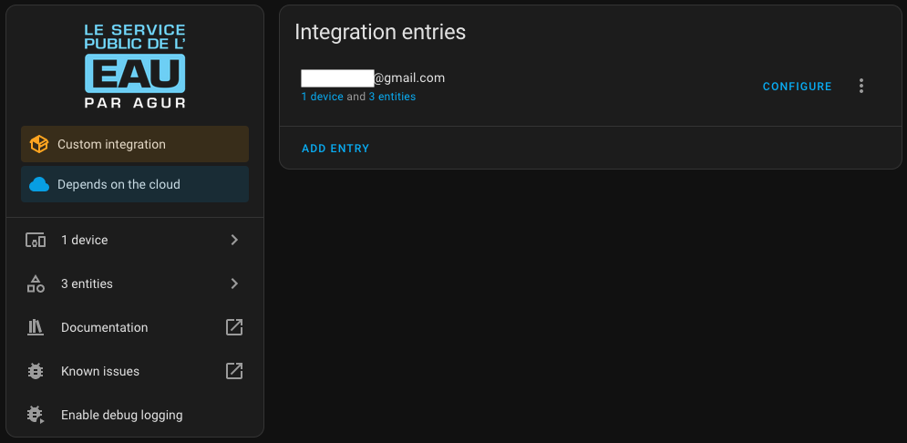 Integration screen